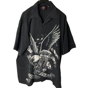Dragonfly Roadhouse button front shirt eagle freedom to ride men's size XXL